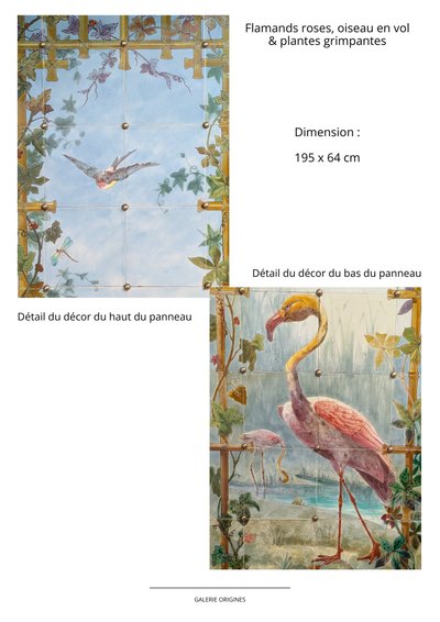 Creil Montereau, set di 8 pannelli in ceramica
