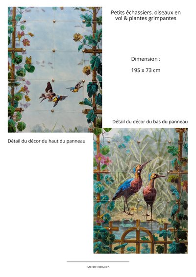 Creil Montereau, set di 8 pannelli in ceramica
