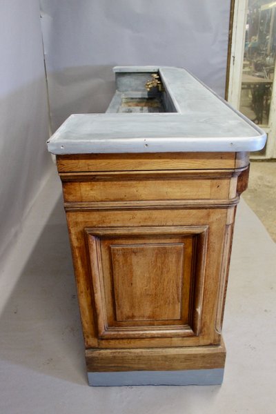 Oak Bar Counter Pewter Top