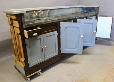 Oak Bar Counter Pewter Top