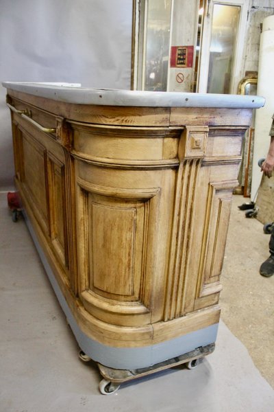 Oak Bar Counter Pewter Top