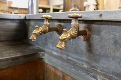 Oak Bar Counter Pewter Top