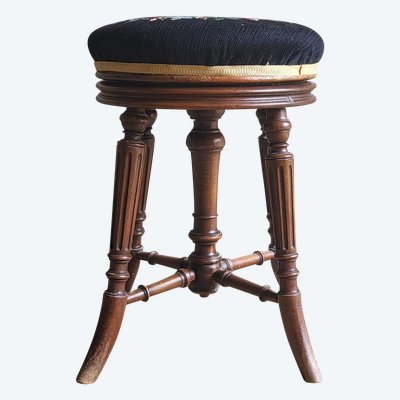 Sgabello da pianoforte Napoleone III, XIX secolo
