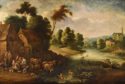 Théobald Michou (tournai, 1676 – Antwerp, 1765), River Landscape With Villa