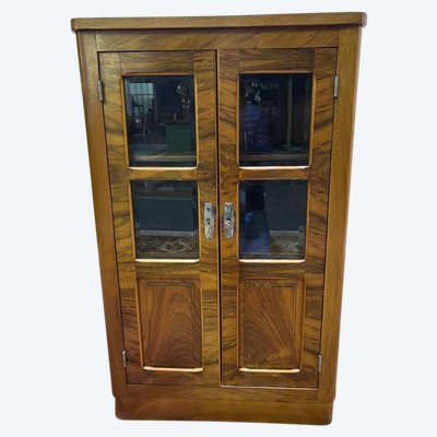 Small showcase art deco in walnut and plating