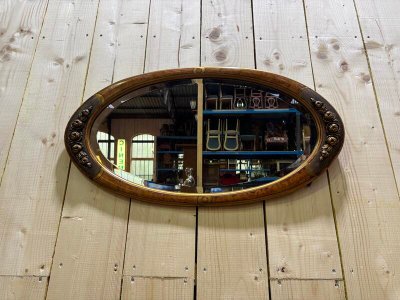 Oval Mirror Art Deco