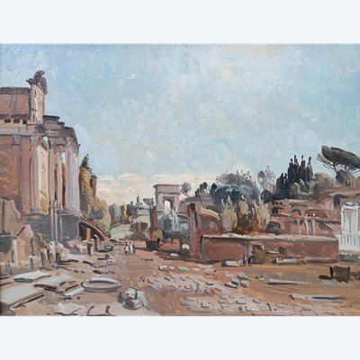 Edmond Ceria (1884-1955), Das Forum in Rom, Öl