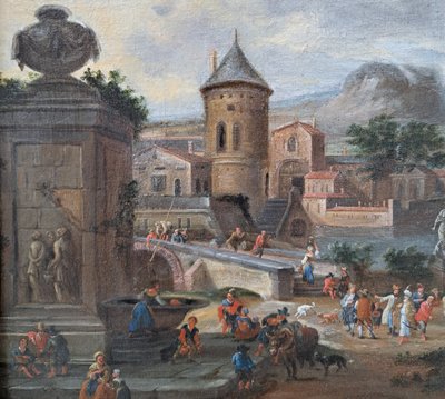 Pieter Bout (1658-1719) et Mathys SCHOEVAERDTS (1663-c.1703), Attribué à - Le commerce