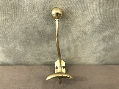 19th century Louis Philippe brass coat rack and coat hook