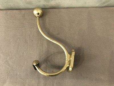19th century Louis Philippe brass coat rack and coat hook
