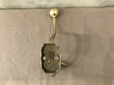 19th century Louis Philippe brass coat rack and coat hook