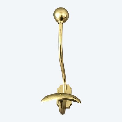 19th century Louis Philippe brass coat rack and coat hook