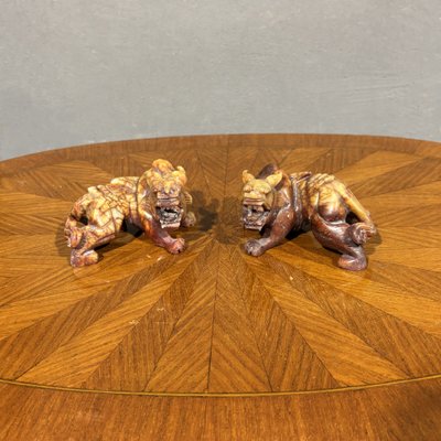 Pair of Soapstone Foo Dogs