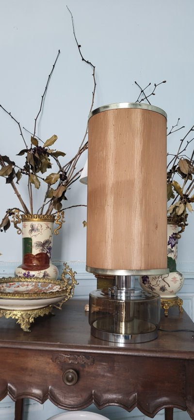 Lampe en verre fumé 1970's