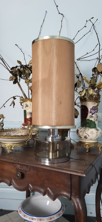 Lampe en verre fumé 1970's