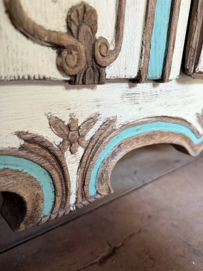 18th century Lorraine sideboard Louis XV patina with paint