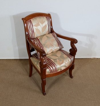  Paire de Fauteuils en Acajou de Cuba massif, époque Restauration – Début XIXe 