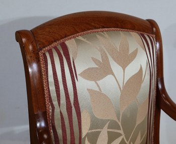  Paire de Fauteuils en Acajou de Cuba massif, époque Restauration – Début XIXe 