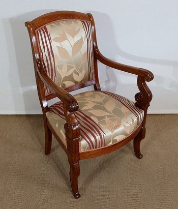  Paire de Fauteuils en Acajou de Cuba massif, époque Restauration – Début XIXe 