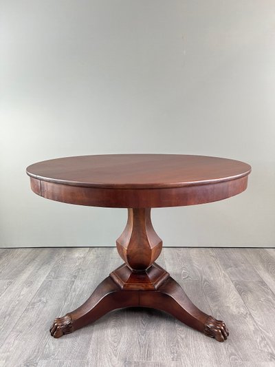  Table Ronde En Acajou , Epoque Restauration, XIXe Siècle