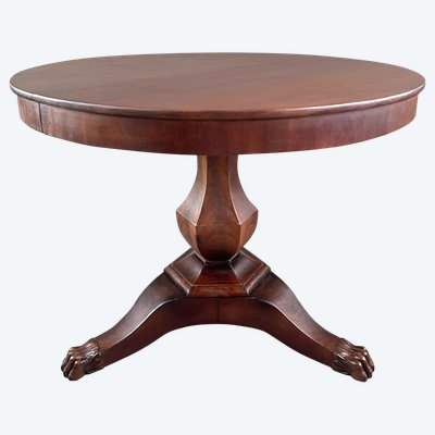  Table Ronde En Acajou , Epoque Restauration, XIXe Siècle