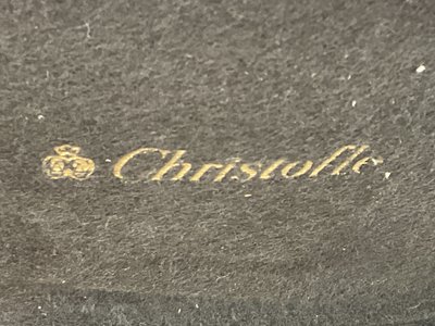 Twelve Christofle cross ribbon oyster forks