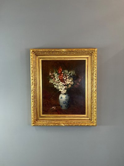 Ölgemälde Nature Morte Aux Fleurs , Aimé Perret (1846-1927)