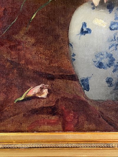 Ölgemälde Nature Morte Aux Fleurs , Aimé Perret (1846-1927)