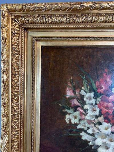 Ölgemälde Nature Morte Aux Fleurs , Aimé Perret (1846-1927)