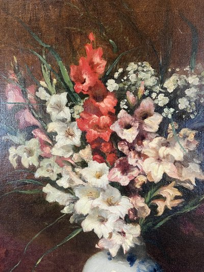 Ölgemälde Nature Morte Aux Fleurs , Aimé Perret (1846-1927)