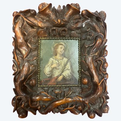 Gemälde - Öl Auf Kupfer - Die Heilige Katharina - 17.