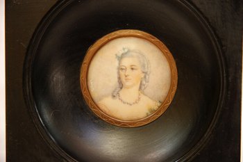 Portrait à L’aquarelle Signé L. Schultz, XIXe Siècle