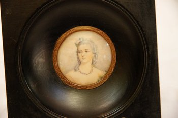 Portrait à L’aquarelle Signé L. Schultz, XIXe Siècle