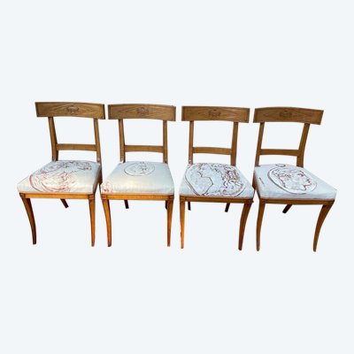 Suite of 4 Louis XVI style chairs - Directory