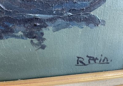 Coucher De Soleil En Rade De Rouen Signed René Prin