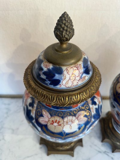 Pair Of Imari Porcelain Cassolettes 19th century period