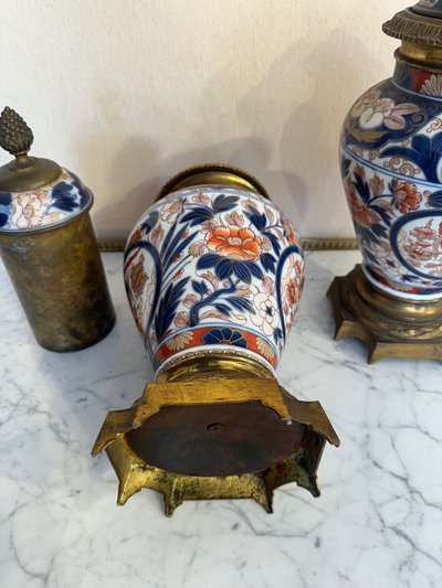 Pair Of Imari Porcelain Cassolettes 19th century period