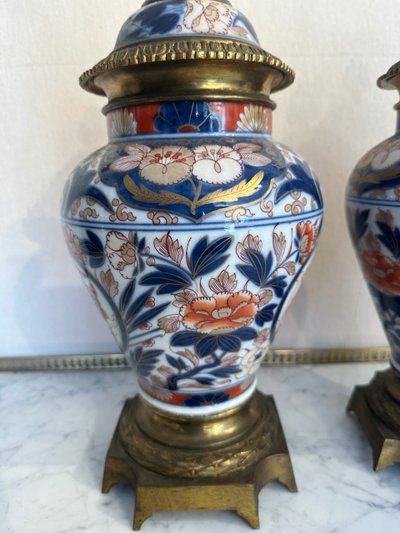 Pair Of Imari Porcelain Cassolettes 19th century period