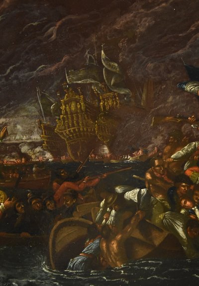 Scene Of A Night-time Naval Battle, Ilario Mercanti ‘lo Spolverini’ 