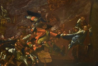 Scene Of A Night-time Naval Battle, Ilario Mercanti ‘lo Spolverini’ 