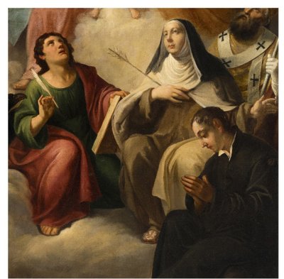 Lattanzio Querena (attributed) "Pala Holy Family in Glory with Saints"