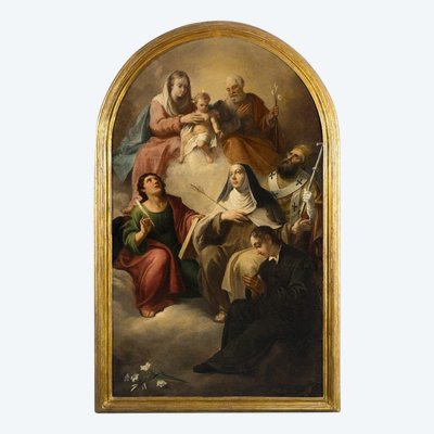 Lattanzio Querena (attributed) "Pala Holy Family in Glory with Saints"