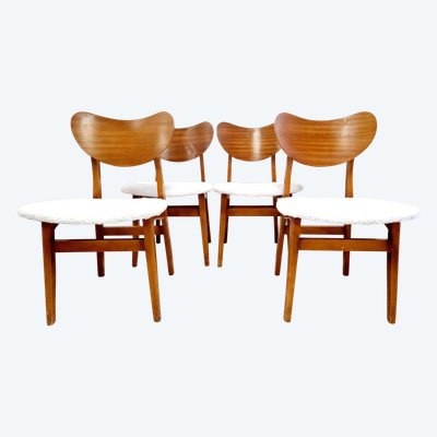 4 Mid Century Butterfly Back Dining Chairs