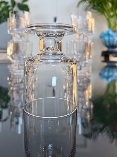 Calici da vino con stelo in cristallo - Vintage 1970 - Set di 11 bicchieri da tavola