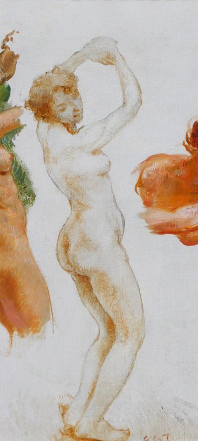 Gaston La Touche 1854-1913 Studien Von 3 Nackten Frauen, Gemälde, Um 1900