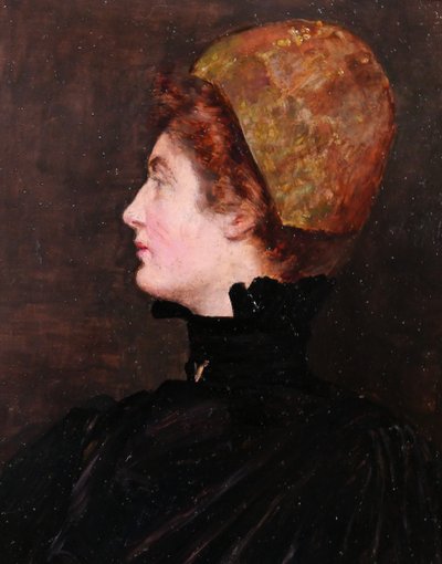 Joseph-Félix BOUCHOR 1853-1937 Porträt einer Frau mit Haube (Frau Veilhan), Gemälde, 1896
