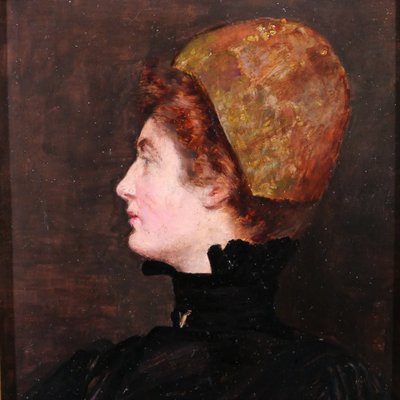 Joseph-Félix BOUCHOR 1853-1937 Porträt einer Frau mit Haube (Frau Veilhan), Gemälde, 1896
