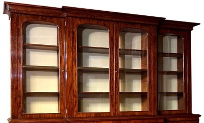 Mahogany stepped bookcase
