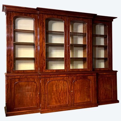 Mahogany stepped bookcase