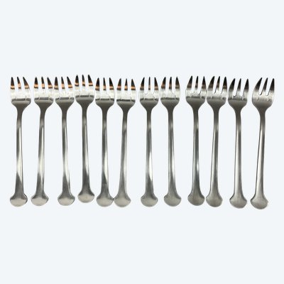 Twelve SIGMA oyster forks in Christofle steel